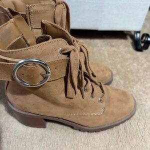 F&F Tan Combat & Moto Boots